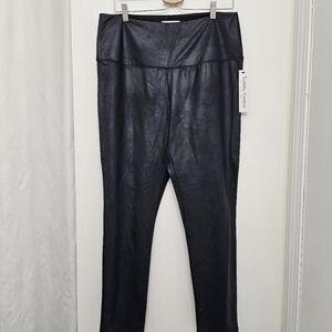 New Rachel Zoe Tummy Control Lysse Black Faux Leather Leggings size 1X